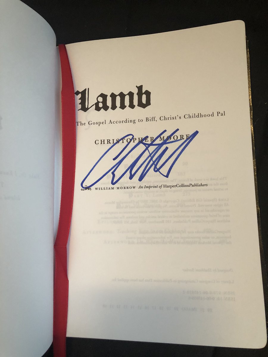 It is not often you get a book signed by the author. It’s even more precious when the book is one of the greatest literary works of your lifetime. #heroes <a href="/TheAuthorGuy/">Christopher Moore</a>