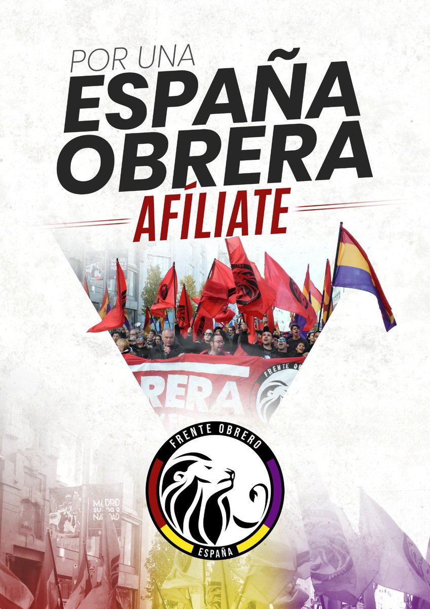 frenteobreroesp's tweet image. Reconstruyamos el movimiento obrero en España para acabar con la carroña que mancilla la patria y nuestra historia de lucha.

#EsPatriaNoMatria