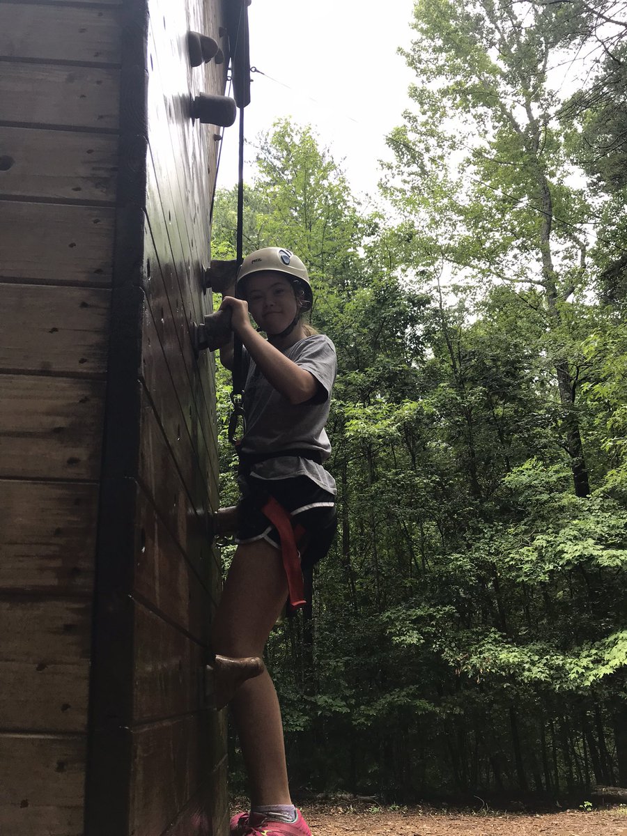 IwLake's tweet photo. Conquering our fears on the rock wall. https://t.co/jJKbRaLUHF