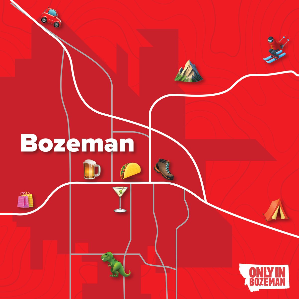 onlyinbozeman's tweet image. Today is #WorldEmojiDay! Tell us about your trip 🛬 to Bozeman using emojis!
•
•
•
#VisitBozeman #OnlyInBozeman #Montana #BigSkyCountry #BozemanMontana #Yellowstone #FourOSix #Bozeman #MountainsAreCalling #MTSummer #VisitYellowstone #VisitMT #MontanaMoment #RecreateResponsibly