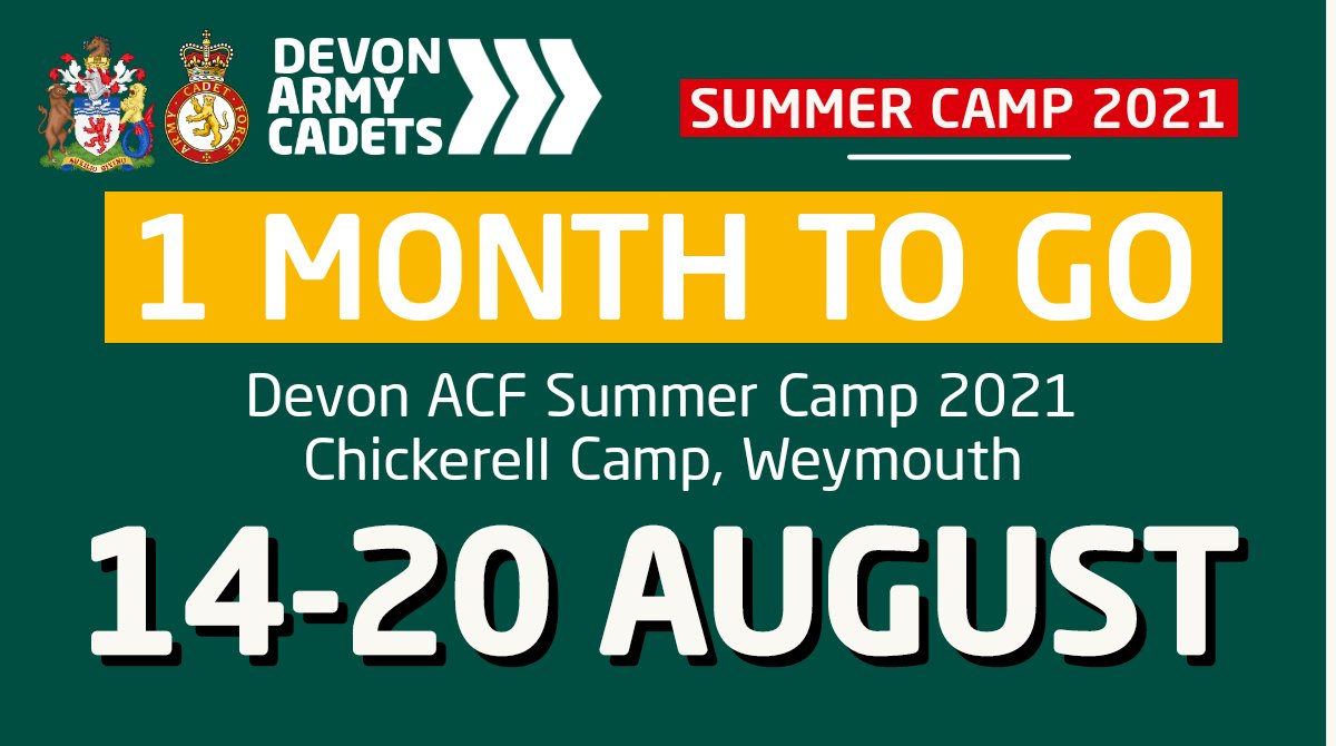 Who's excited for #DevonCamp21? We know we are!!

#OneMonthToGo #BackInBusiness #GetExcited