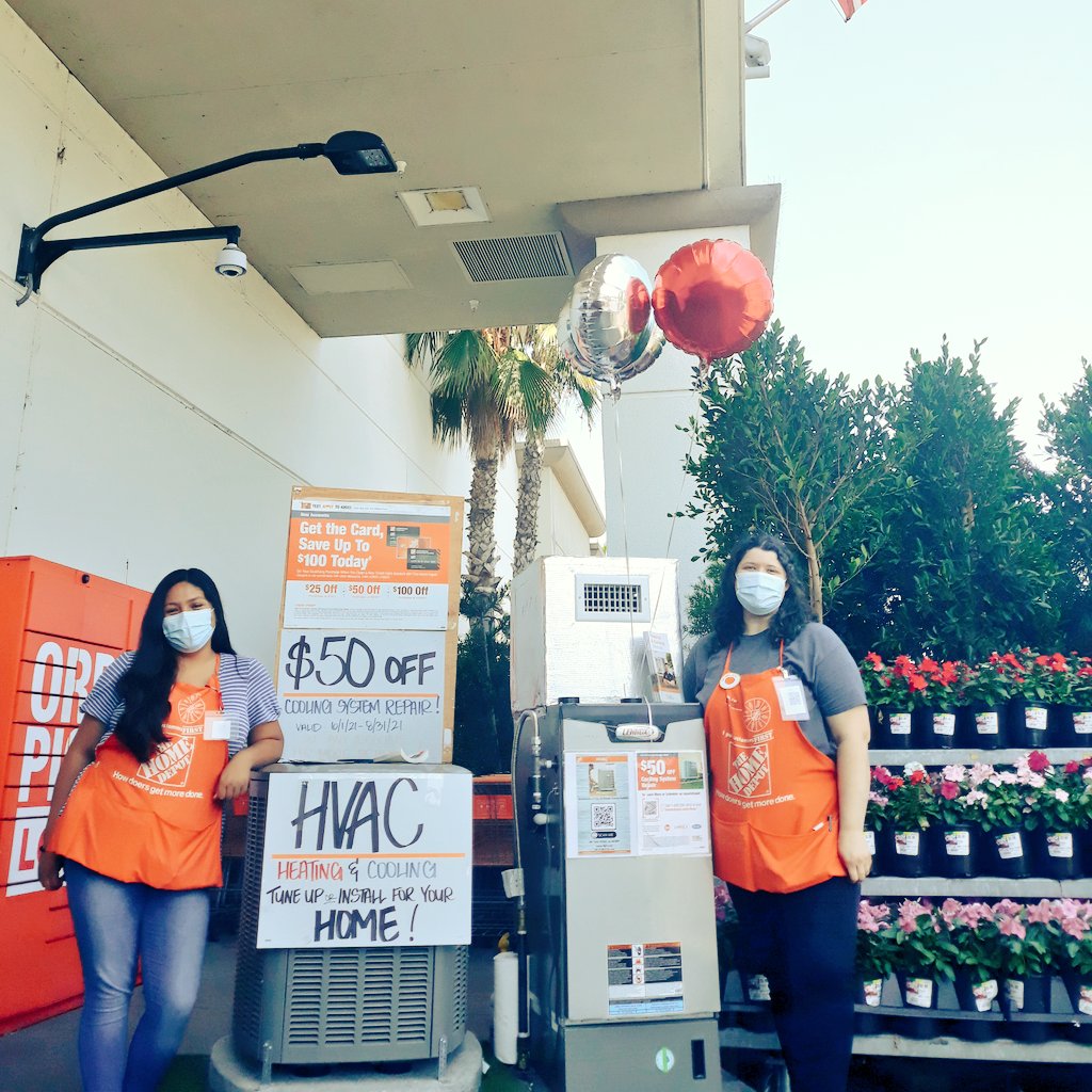 Come on down !!
To your local Home Depot 
Huntington Beach 6646
Where Araceli and Briauna can help keep you cool and save you money on all your HVAC
Needs !!