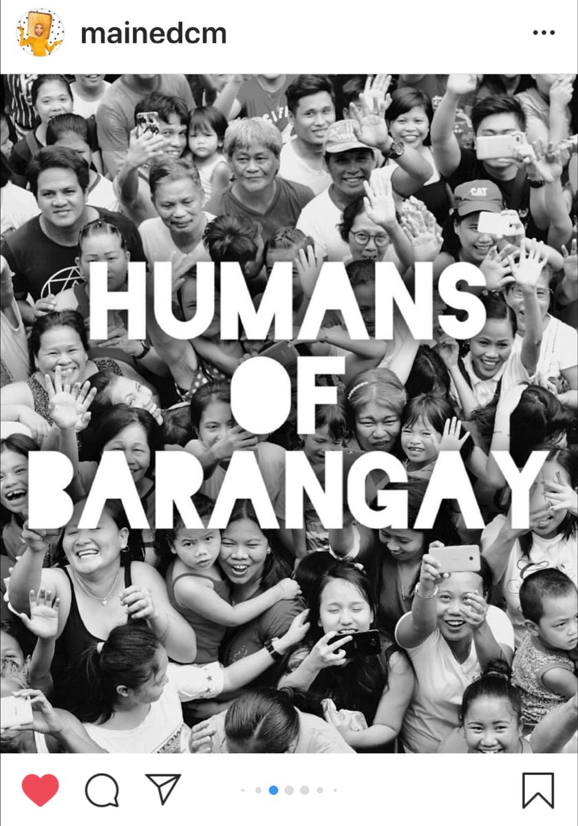 OhMaineGee's tweet photo. Cleaning up my photo library ATM and I saw this.  

@mainedcm , I miss your #HumansOfBarangay 

Sana ma update mo ito.

Naisip ko, with your #MaineGoals location shoots, maraming chances makahalubilo mo mga tao sa barangay and hear their stories.

#FeelGoodSaBuko 
#MaineMendoza https://t.co/VKQyPwAuEk