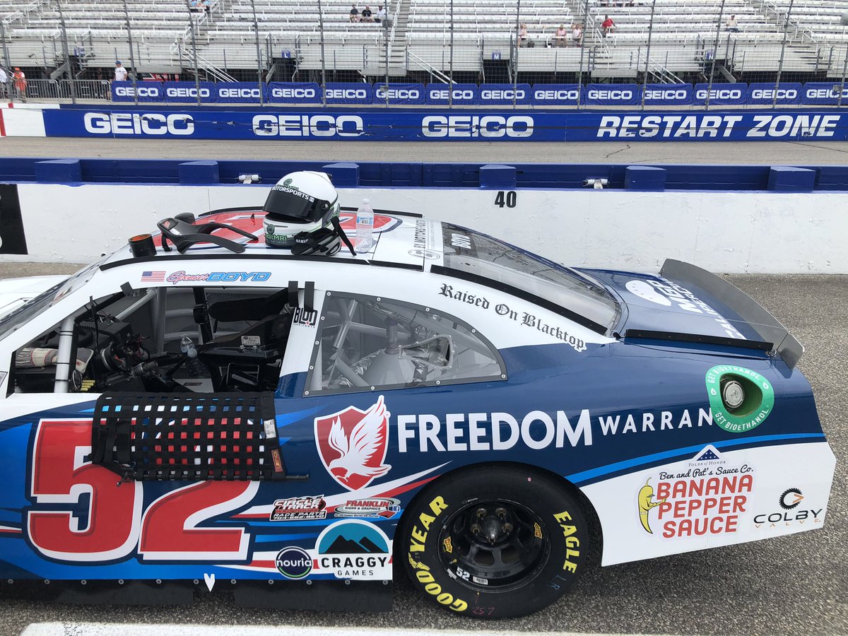 PR checking in from <a href="/NHMS/">New Hampshire Motor Speedway</a>! Thanks for all the support from our partners <a href="/Freedomwarranty/">Freedom Warranty</a> <a href="/OriginalBPS/">Banana Pepper Sauce</a> <a href="/ColbyValve/">Colby Valve</a> <a href="/craggygames/">Craggy Games ®</a> <a href="/AMERICANPAVE1/">AmericanPavement</a> <a href="/MGPCaliperCover/">MGP Caliper Covers</a> @NouriaEnergy <a href="/bludlubricants/">Blud Lubricants</a>