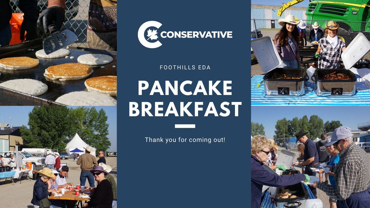 Beautiful morning for a pancake breakfast. Thanks for coming out! Stay tuned for more events across the foothills this summer. #cdnpoli #abpoli #calgarystampede2021 #foothills