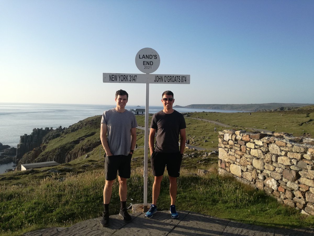 24 degrees at 8pm on our Land's End reconnaissance. Tomorrow sees the start of our 5 day, 870mile expedition to John O'Groats and it's forecast to be a scorcher!