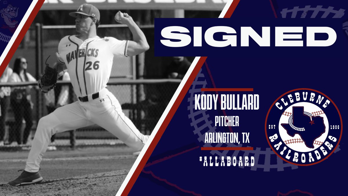 CRRBaseball's tweet image. We've signed Arlington native and former UTA hurler Kody Bullard (@Kody_Bullard)!

The left-hander will be making his first professional start for us tonight.

#AllAboard 🚂
