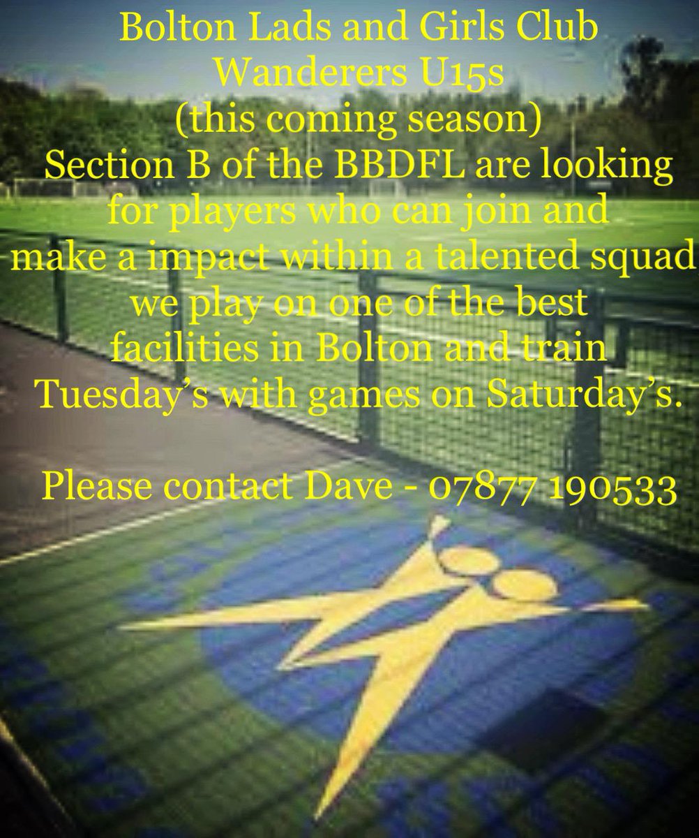 <a href="/bbdflofficials/">BBDFL Officials Team</a> <a href="/LancashireFA/">Lancashire FA</a> <a href="/CPLGrassrootsUK/">Community Partnership League</a> <a href="/BLGCofficial/">BLGC Charity</a> @joshua_string Still looking to add a few players to our squad ⚽️⚽️