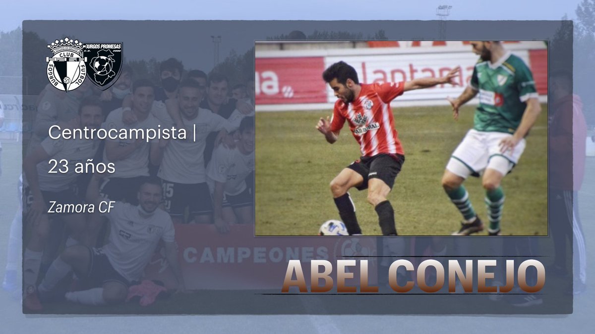 ¶ BCFPROMESAS - FICHADO ¶

|• Abel Conejo, procede del <a href="/ZCFoficial/">Zamora CF</a> con quién disputó fase de ascenso a <a href="/LaLiga/">LALIGA</a> SmartBank •|

|• Medio centro, excelente manejo del balón y un excelente último pase, aportara calidad al centro del campo burgalés •|

#SuerteAbel🍀