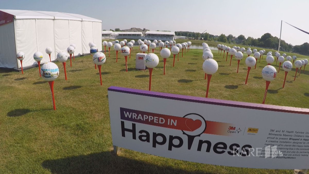 ItsAndyMac_'s tweet photo. Even on a sunny day at the @3MOpen , you'll be able to see a rainbow. 

🌈🙌⛳

These golf balls feature art from patients (like Tripp Smith) at @UMNChildrens . The tournament is also helping raise money for art therapy. Story tonight on @kare11 #kare11sports https://t.co/PYBHGjj44G
