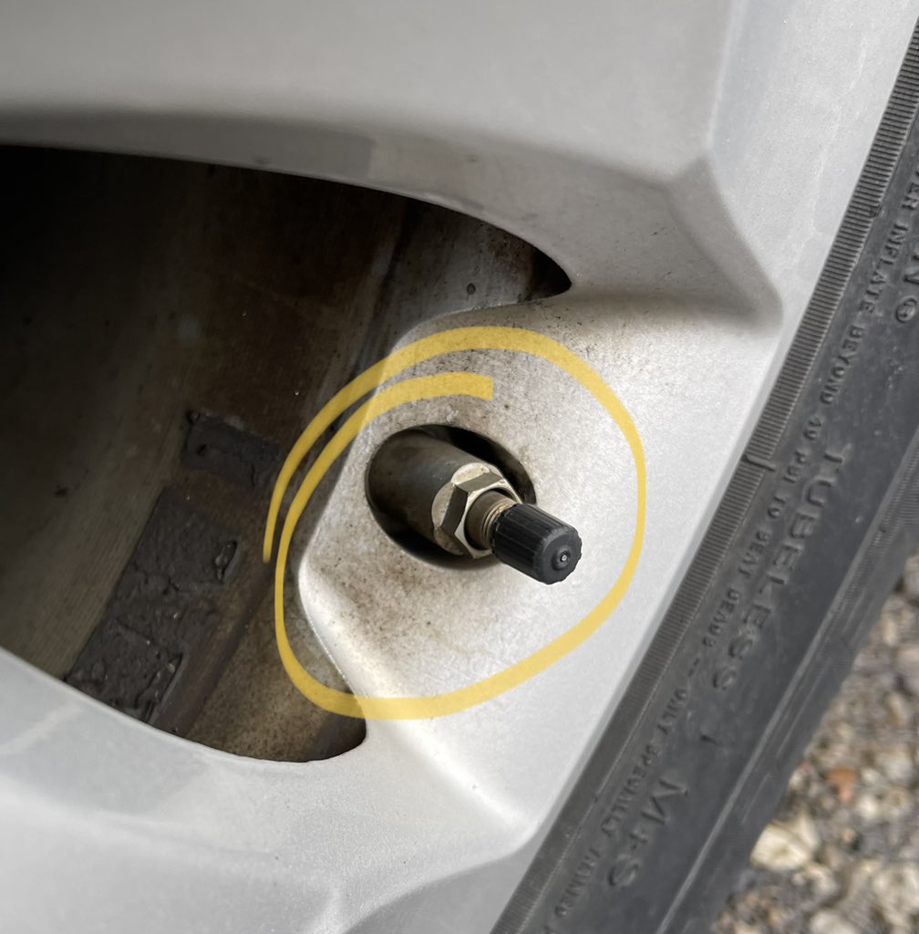 anthonycwalker's tweet image. Patriots! The Democrat plot to track us all with vaccines has failed.
But I just found out that they have installed TRACKING ANTENNAS ON OUR CAR TIRES! ⚠️ 
If you find these on your tires, cut them off immediately! 🔪