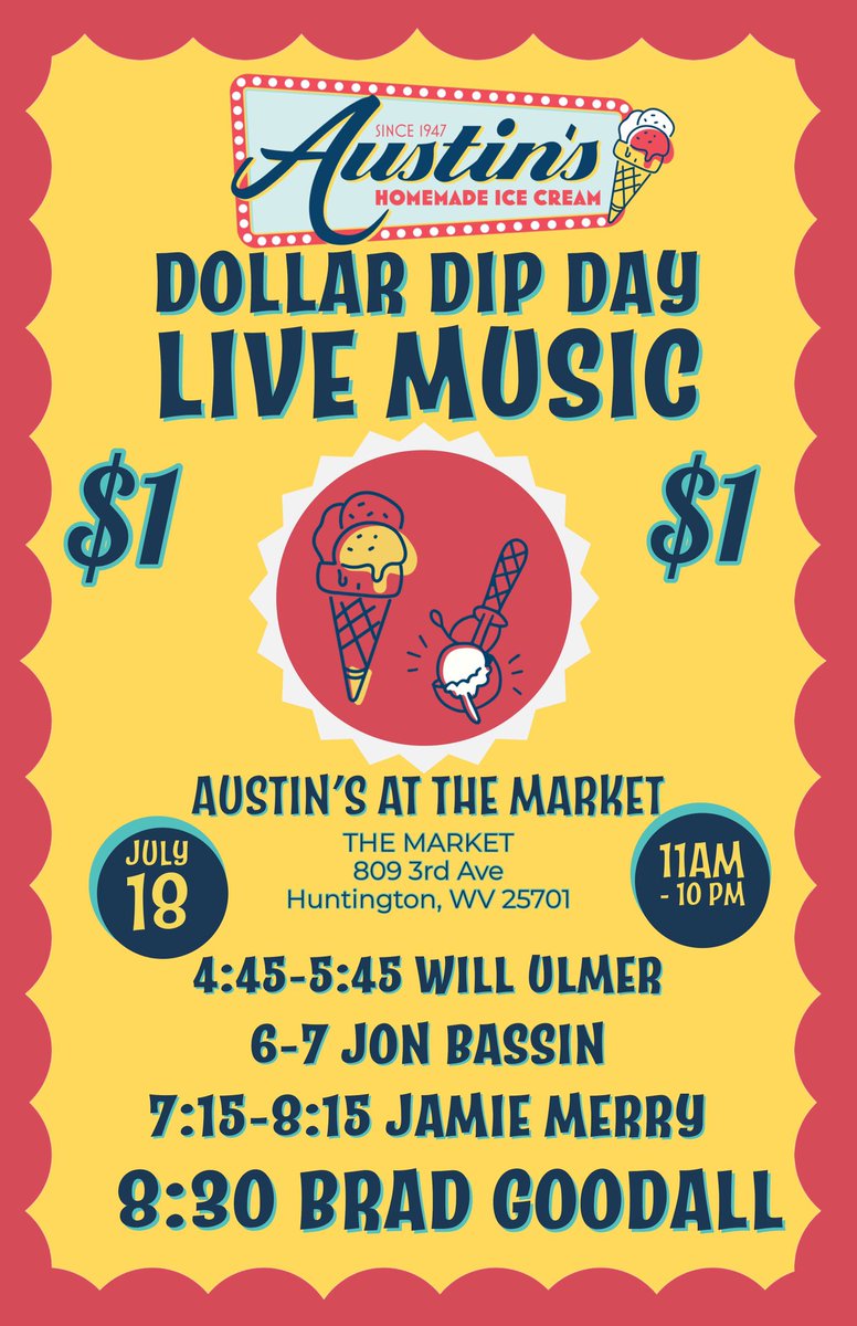 UlmerWill's tweet photo. Words can’t describe how happy I am to be playing live music again.  I’ll be playing tomorrow at Austin’s at the Market from 4:45-5:45! Y’all be sure to come check out the sound and eat some ice cream 🍦🎸 https://t.co/pjWAvq5bS3