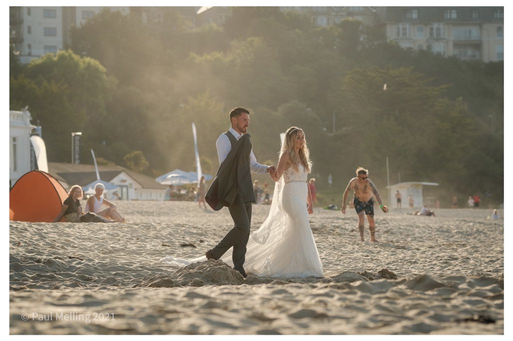 A couple of shots of a happy couple who appeared on #porthminsterbeach in #stives #congratulations #cornwall #beachwedding