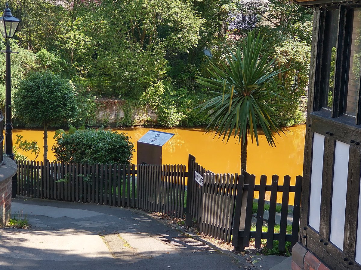 In honour of its 260th Birthday, the <a href="/SalfordCanal/">Bridgewater Canal</a> looking very pleasingly orange in #Worsley today