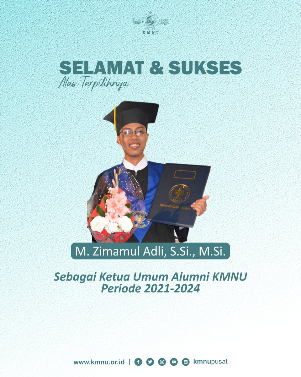 kmnupusat's tweet photo. Selamat atas terpilihnya Ketua Alumni KMNU periode 2021-2024
@Alkatsumi 
Semoga amanah dan terus bersama mengawal KMNU untuk berkembang lagi dan mampu menghadapi tantangan kedepanya,terus istiqomah menjalankan dan mendakwahkan Ahlussunah wal jama'ah an-Nahdliyah. Aamiin https://t.co/srsmJPXAaO