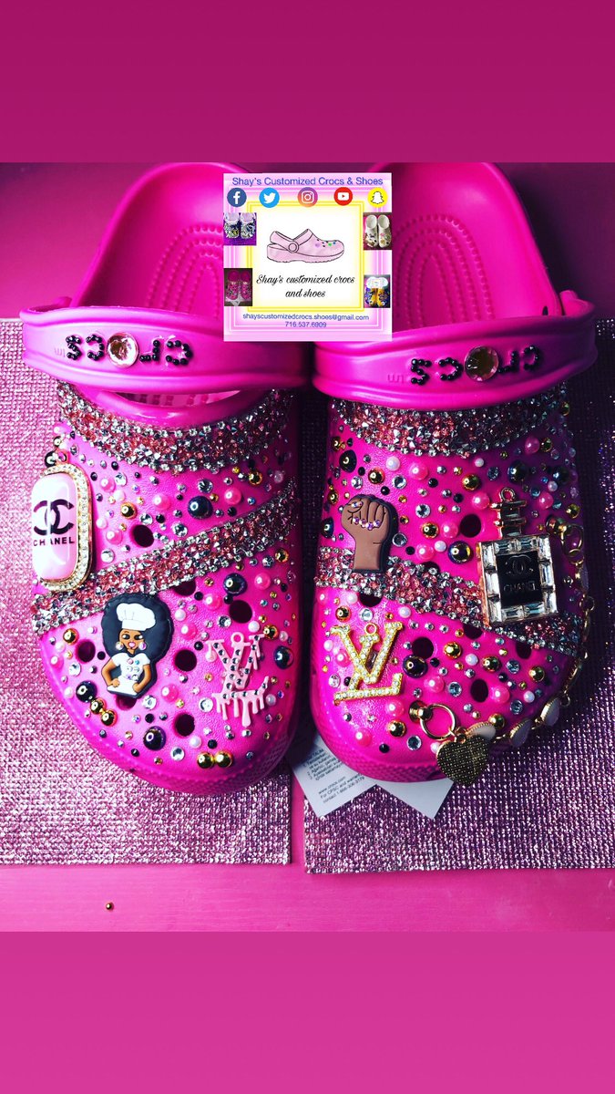shayscustocrocs's tweet photo. Pretty Pink Dazzled Customized Crocs #shayscustomizedcrocs #crocs #crocgang #croccin #fyp #diamonds #customizedcrocs #viral #smallbusiness #designer #chanel #louie #croclovers #cute #like https://t.co/CLCZCiZdIm