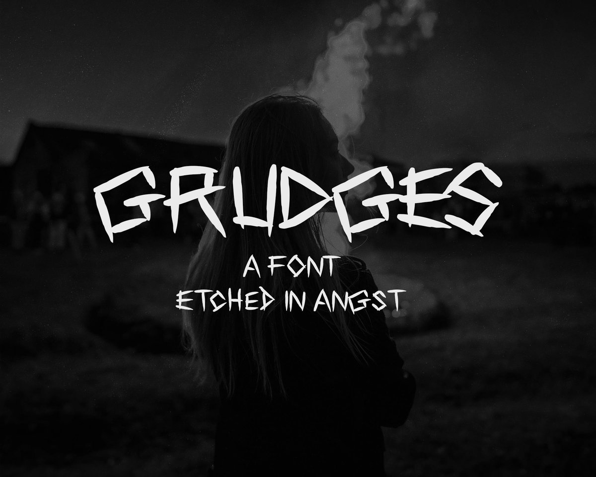 BillyGoldfang's tweet photo. Download my latest font GRUDGES on sale now https://t.co/4WdnHG48V8 #FontSunday #fonts #grunge #horror #punkrock https://t.co/MSc2uZh7A7