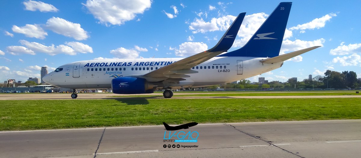 LVGAQSPOTTER's tweet photo. Registration: LV-BZO

Company: Aerolíneas Argentinas

Aircraft: Boeing

Model: B 737-700

Spott date: 28/09/2018

Place from spotting: Aeroparque Metropolitano Jorge Newbery

Province: Buenos Aires

Locality: Ciudad Autónoma de Buenos Aires CABA

Country: República Argentina https://t.co/bkQjGGxbw2