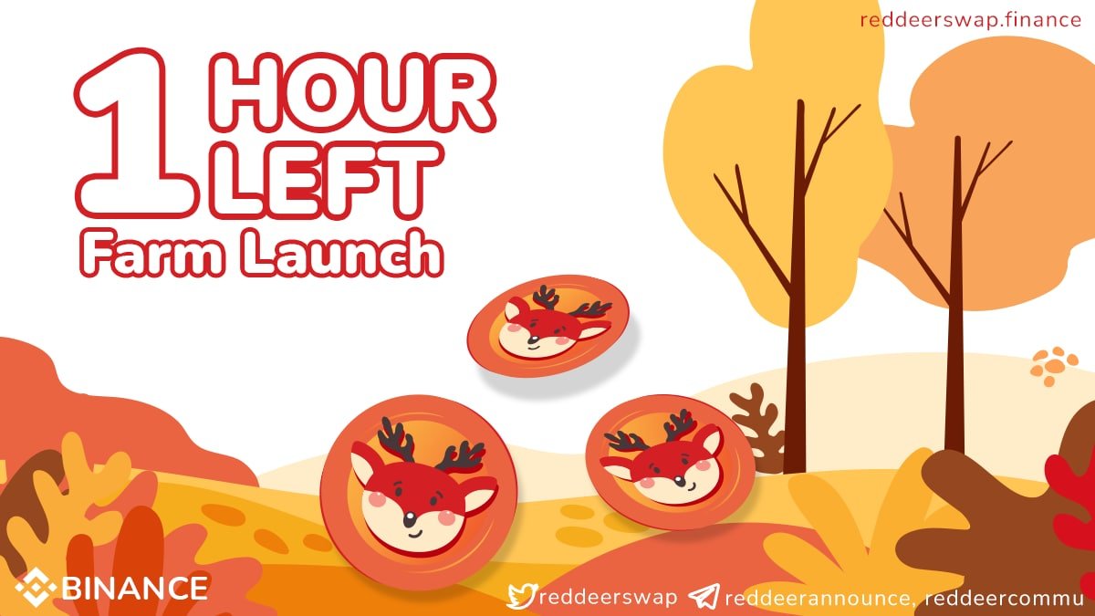 🔥Are you guys ready to farm open🔥
waiting is almost over! farmopen IS ONLY 1 HOUR LEFT...🚀 
please Click Link (reddeerswap.finance)
#reddeerswap #BTC  #BNB     #Airdrop #BSC #DeFi #Bitcoin