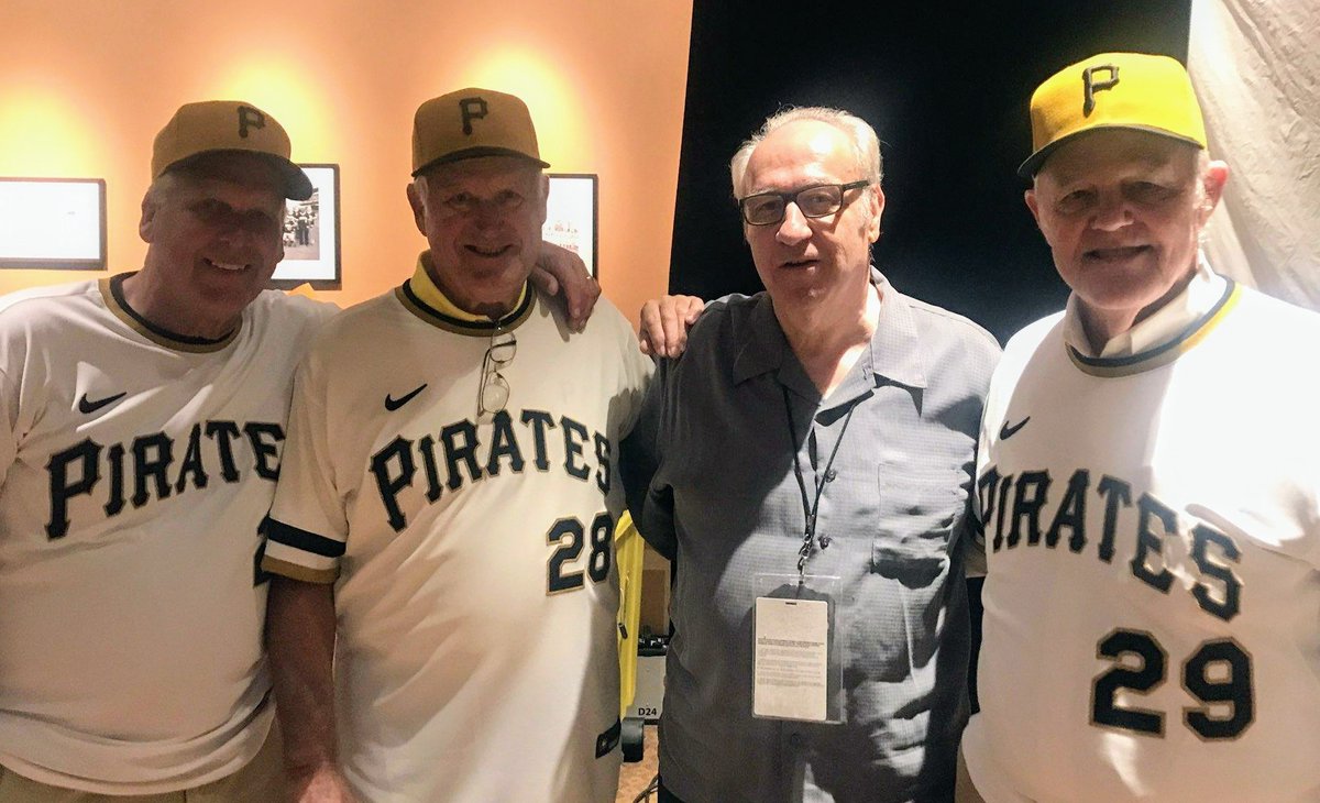 Catching up with the 1971 World Champion Pirates! From the left Richie Hebner, Steve Blass,GVB and Milt May!! Great memories!!