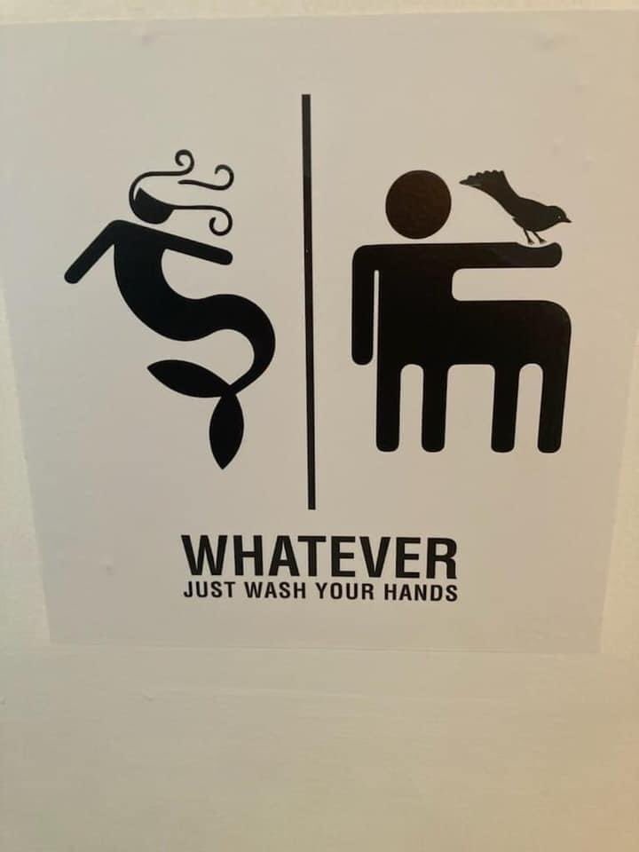 ESL_fairy's tweet image. I love this restroom sign. A friend posted it on FB.