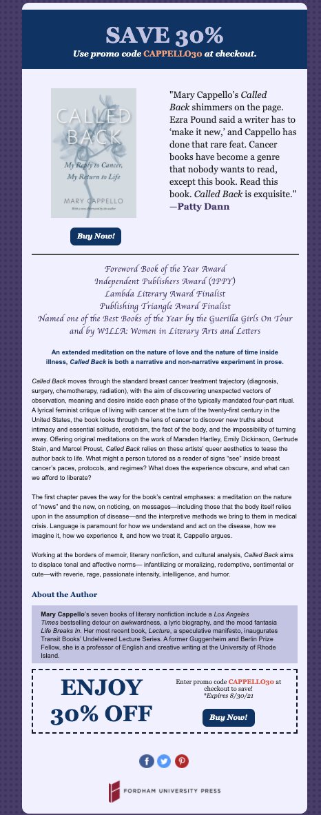 Save 30% on CALLED BACK! fordhampress.com/9780823294046/…