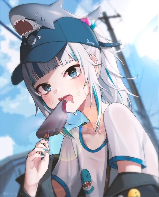 It's scorching!🌞

#gurart #gawrt #gawrgura #gura #HololiveEN 