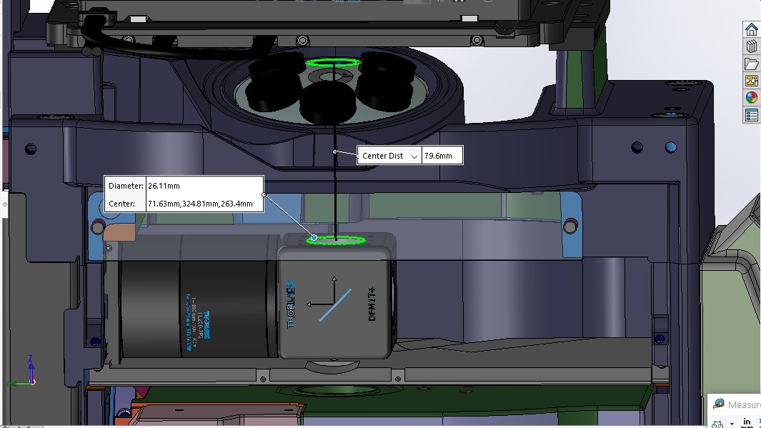 @joefischer82 @MarijnSiemons @Andrewyork @RetoPaul Not only that. If to make a custom upper deck inset for IX83 which holds @Thorlabs DFM1 cage cube, then the distance from objective thread to the upper side of the cube is 80 mm, plus 51 mm beam path inside of the cube, plus 19 mm of BFP position inside of objective sums to 150mm