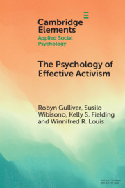 Woot!  Our new monograph (@regulliver, <a href="/wibisonosusilo/">Coffee and crackers</a>, Kelly Fielding, and I), _The Psychology of Effective Activism_, is out now and *available free* until July 30 from Cambridge University Press.   cambridge.org/core/elements/…