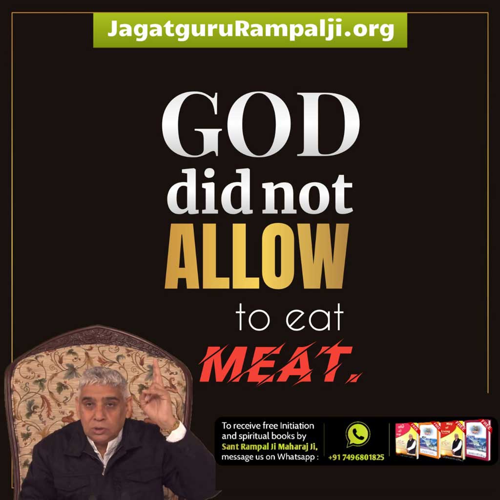 #StopEatingMeat
God has not ordered to eat meat. God has provided seeds for the food and all those trees which contain seeds along with fruits.
  Saint Rampal Ji