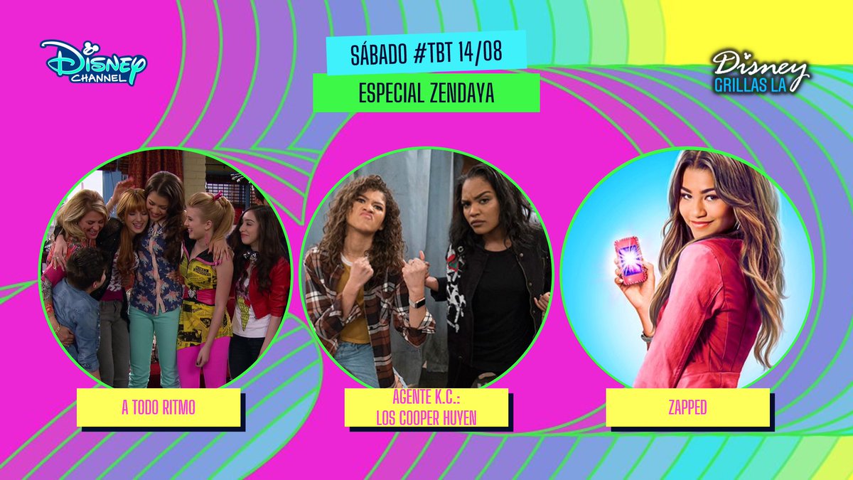 mundodymas's tweet photo. Mañana es sábado de #TBT en Disney Channel LA y en julio estará dedicado a las chicas Disney. No te pierdas el especial de #Zendaya:
✅ #ATodoRitmo #NoRitmo primer y último episodio
✅ #AgenteKC: Los Cooper huyen | Os Cooper no Rio
✅ #Zapped
🇵🇪 12pm
🇨🇱 1pm
🇦🇷🇲🇽🇨🇴🇧🇷 2pm
🇻🇪 3pm https://t.co/arULDQjGUN