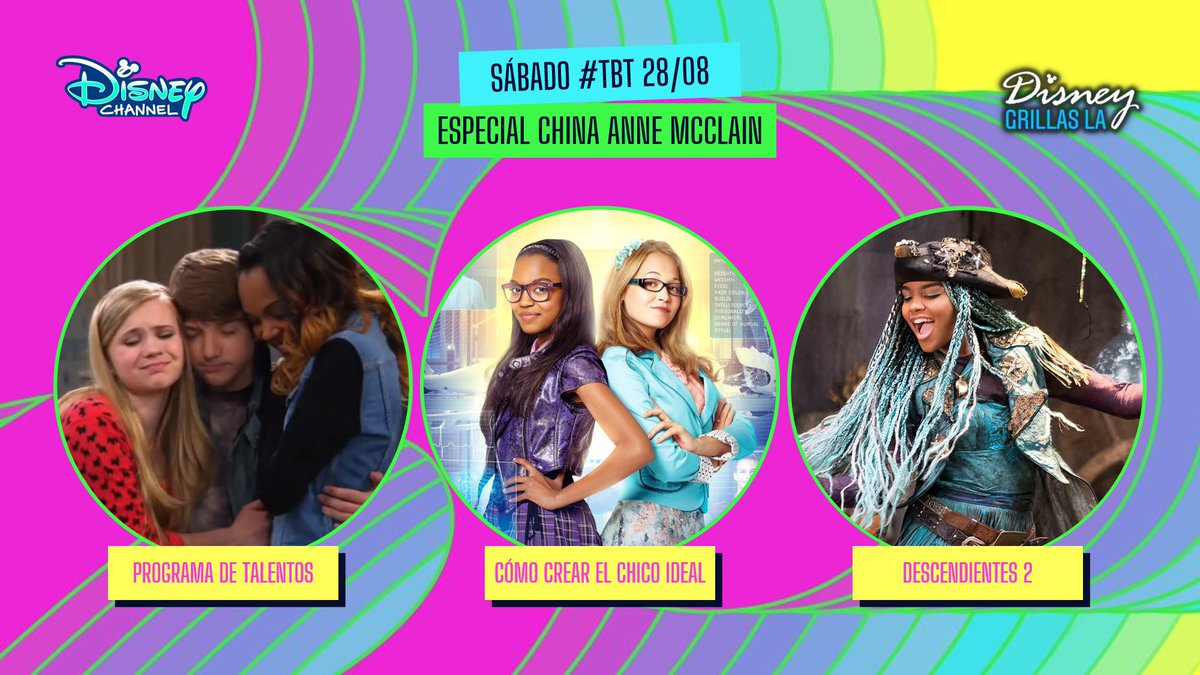 mundodymas's tweet photo. Mañana es sábado de #TBT en Disney Channel LA y en agosto estará dedicado a las chicas Disney. No te pierdas el especial de #ChinaAnneMcClain:
✅ #ProgramaDeTalentos - Final
✅ #CómoCrearElChicoIdeal
✅ #Descendientes2
🇵🇪 12pm
🇨🇱 1pm
🇦🇷🇲🇽🇨🇴🇧🇷 2pm
🇻🇪 3pm https://t.co/jFuzrY6G23