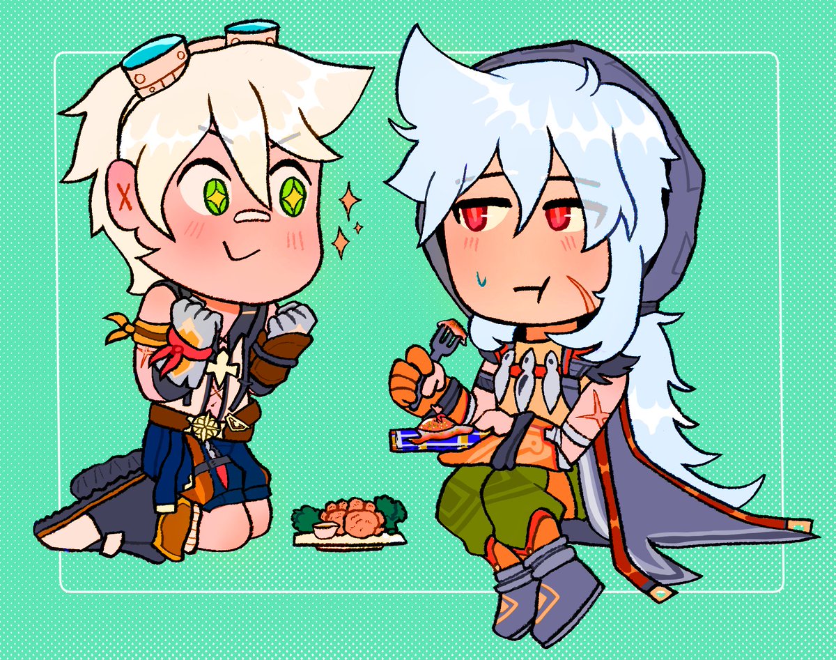 sayrenka's tweet photo. I commissioned @haamhamm to draw my genshin main and his best friend 🥺❤️

Please they look so adorable they did a great job!! ✨ https://t.co/8dPVHAWIzd