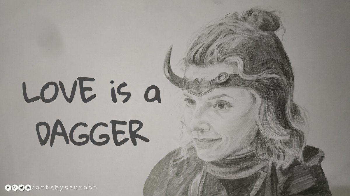 artsbysaurabh's tweet photo. Love is a dagger. It’s a weapon to be wielded far away or up close. You can see yourself in it. It’s beautiful. Until it makes you bleed.
#loki #artsbysaurabh #lokifanart #sylvie #beautiful #love #dagger #Marvel #art #sketch #LokiSeries #marvelcomics #Multiverse #MCU https://t.co/jTlw6ED9pl