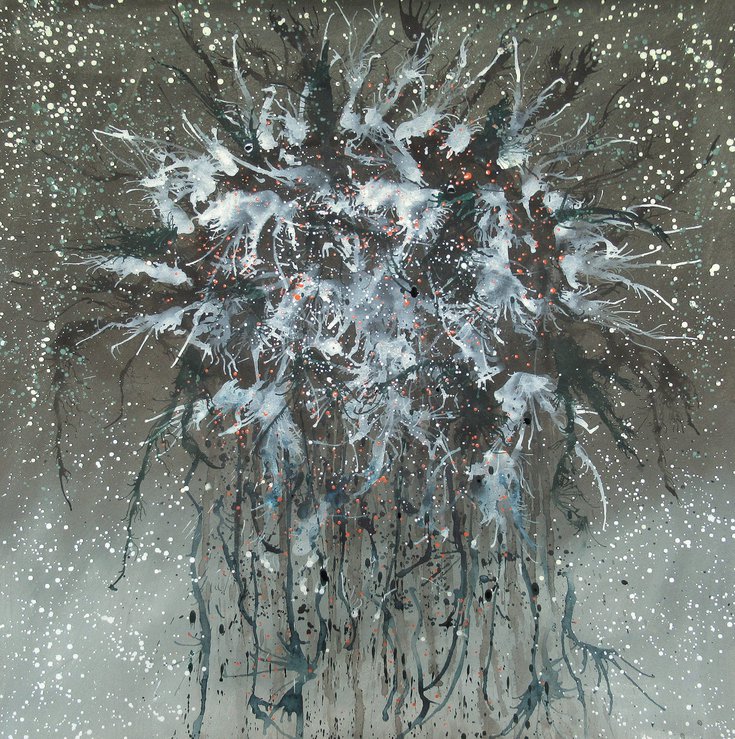 Big Bang Grey by Beatrice M Roberts #acrylic #painting #art artf.in/+vM3AA <a href="/artfinder/">Artfinder</a>