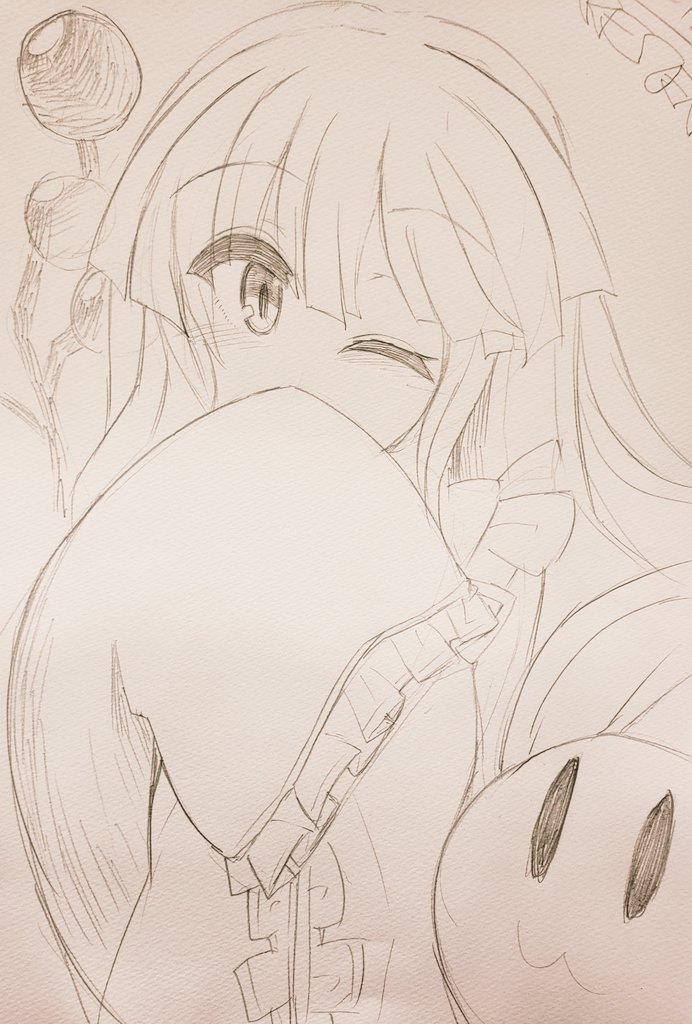 名華祭で描かせてもらったスケブの一部です 紫苑ちゃん、輝夜さん、チルノちゃん 