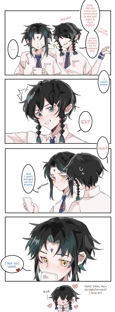 Highschool AU 👹🍃
(jk, it's a chinese internet meme)

#GenshinImpact #原神 #xiaoven 