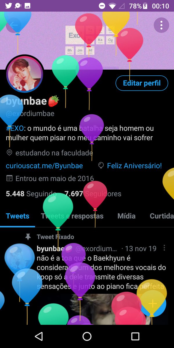 eu sei que mal tô aparecendo aqui de tão corrido mas venho dizer que meu sonho do ano passado se realizou e como todo dia 18 eu digo hoje é meu aniversário 🤧🤧 e espero que tudo dê certo sempre💓