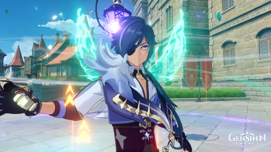 GenshinTales's tweet photo. Alrighty guys: screenshot challenge 2! 
A simple one I believe, snap a photo of someone using their ult but make sure it has an element that normally isnt there with their ult. <3 In this case there is kaeya's ult to give it an extra sense of elegance. 

 #SCchallenge https://t.co/KjYrzWVuKN