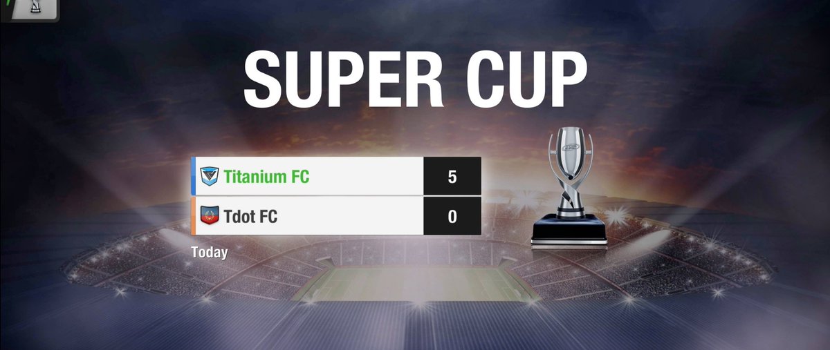 Titanium__FC's tweet photo. Our FIRST EVER SUPER CUP! And we won, no surprise there. 💪 GG Tdot FC, but we were Champion League champs going into this! Celebrations in the streets of Toronto tomorrow! 🥳🥳 #TopEleven #TitaniumFC https://t.co/wFpiUWFRbx