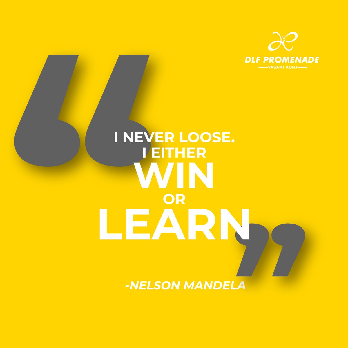 This one's for the man who never gave up and made sure that everyone around him rose up to achieve equality. DLF Promenade salutes Nelson Mandela and his revolutionary outlook that changed the world for the good.

#DLFPromenade #MandelaDay #NelsonMendelaQuotes #nelsonmandeladay