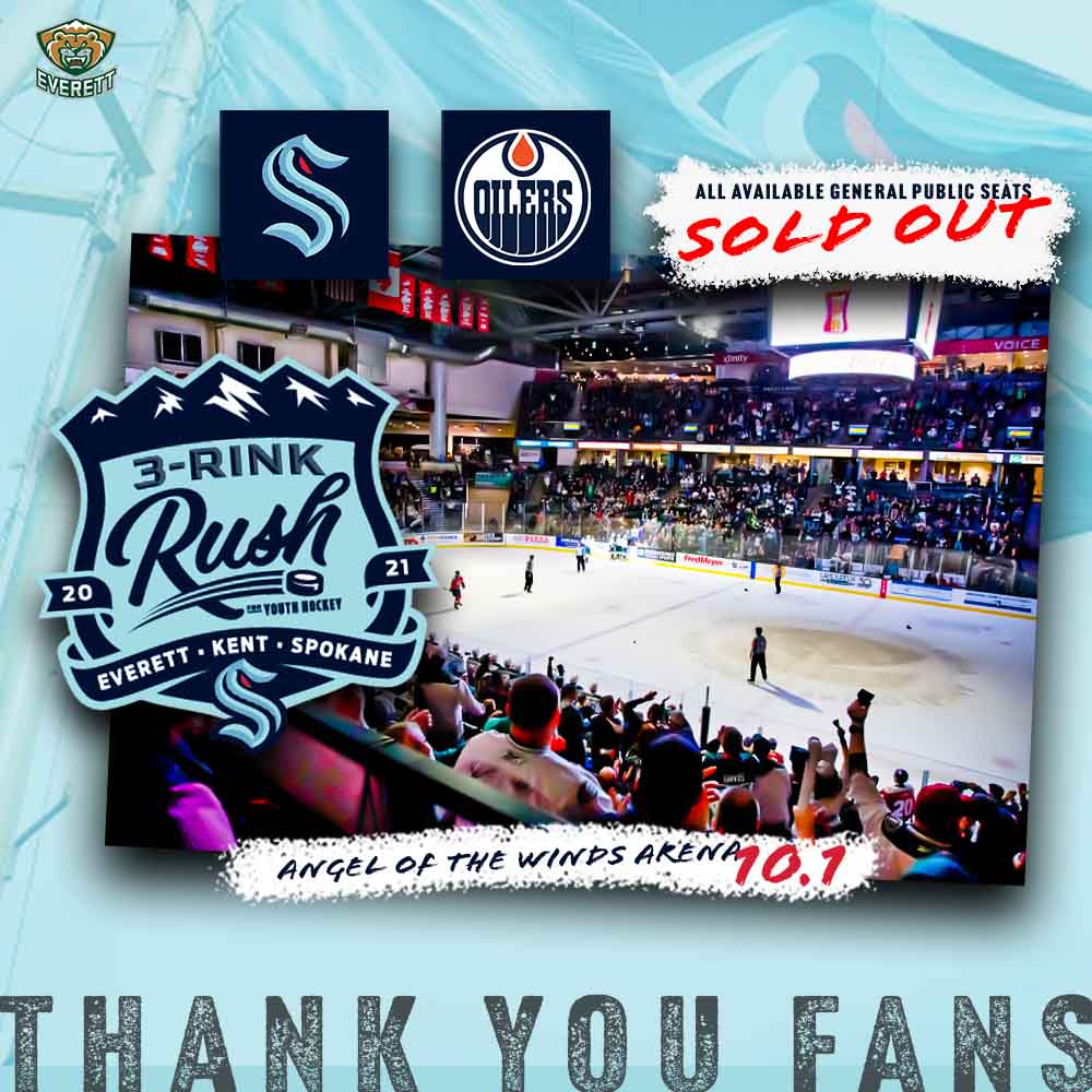 We said the <a href="/SeattleKraken/">Seattle Kraken</a> and <a href="/EdmontonOilers/">Edmonton Oilers</a> are coming this fall. 

You responded by: 

✅ Buying all of our tickets (except for a few solo seats) on Friday within 20 minutes

✅ Making it SOLD OUT

Thank you fans!

#SilvertipCountry