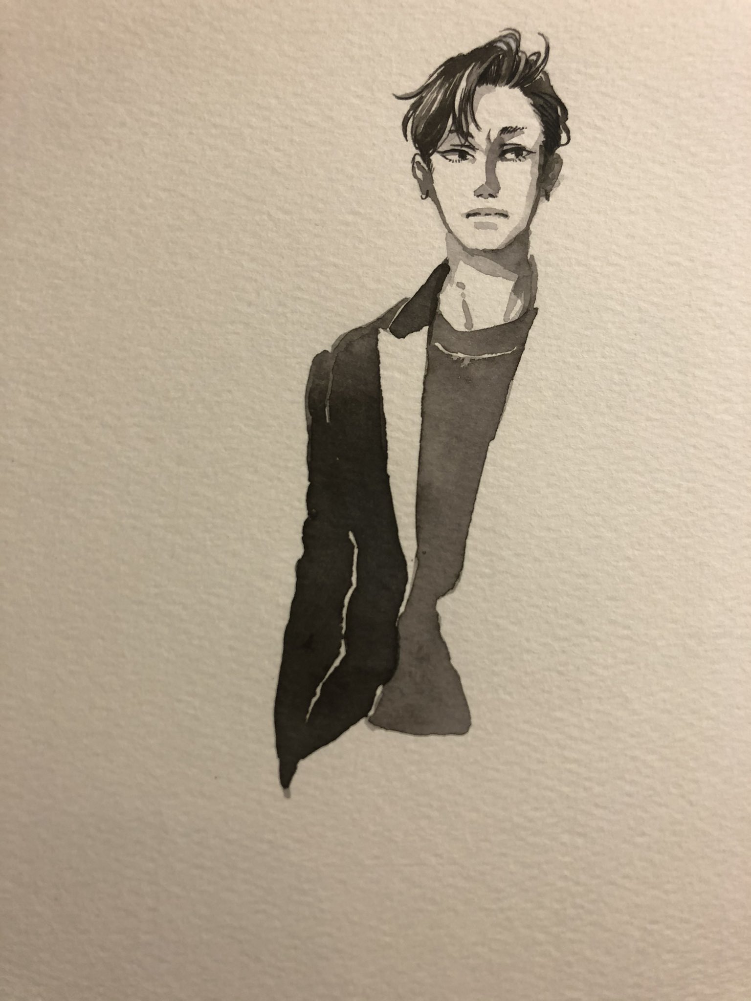 Natsuki Sumitani 見た人もなにか無言で白黒の何かをあげる 墨汁 イラスト好きな人と繋がりたい 創作クラスタさんと繋がりたい イラスト アナログイラスト T Co 0afowbesgr Twitter