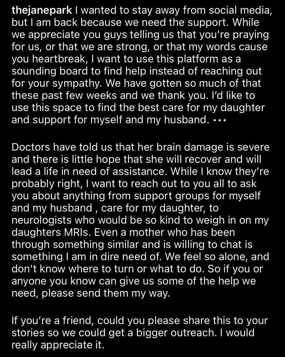 Please reach out to Jane if you or someone you know can help ❤️