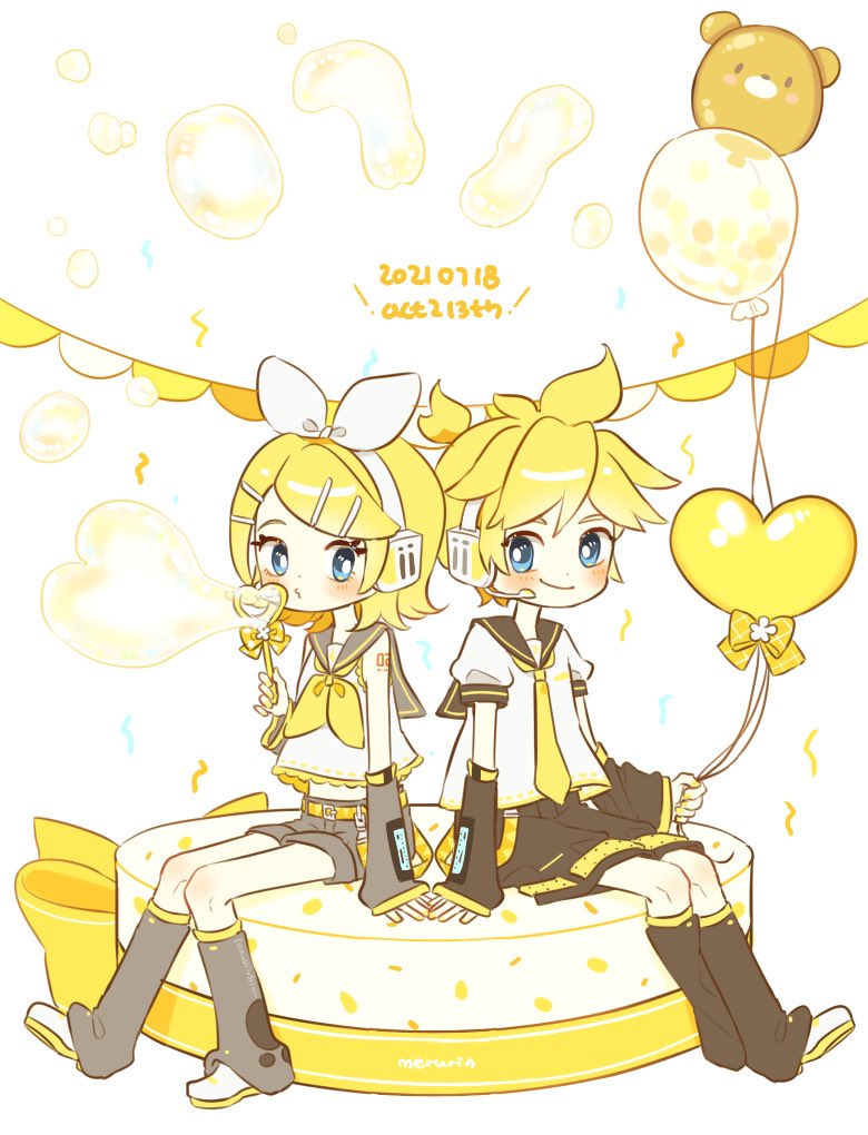 鏡音レン ,鏡音リン 「act2 13周年〜〜 」|🍌ᴍᴇʀᴜʀɪɴ🍊のイラスト