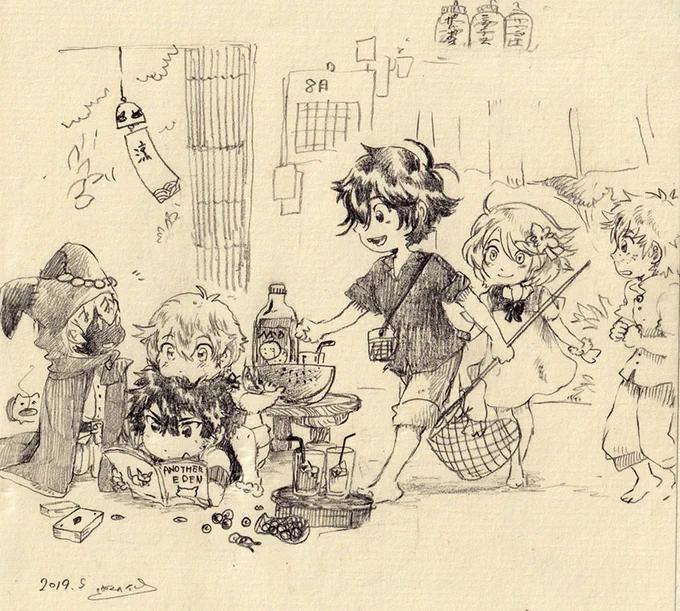 毎年この季節に描きたくなるあなでん夏休みパロディ再放送しますね 