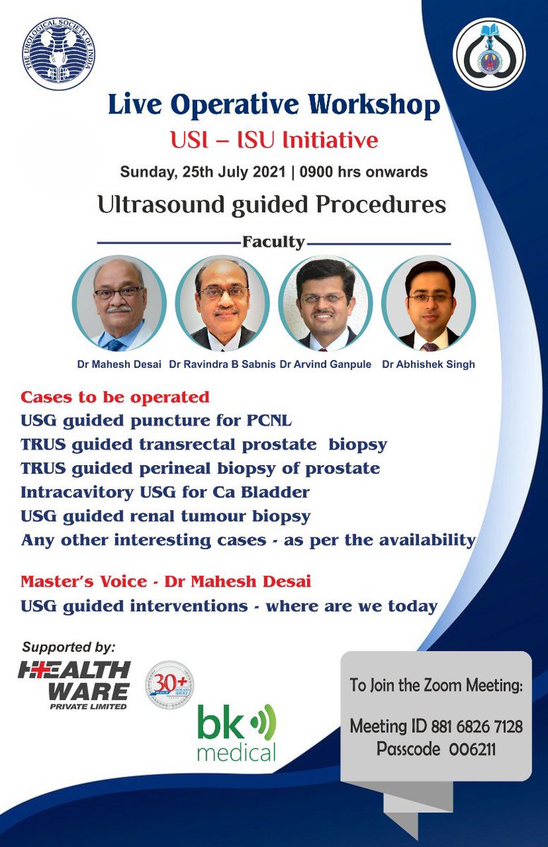 Do not miss the live operative webcast from MPUH Nadiad on 25/7/2021 at 9 am