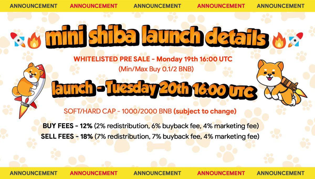 AptsCnM6RcYgtd5's tweet photo. @ShibInformer Don’t miss out on this gem of a coin! #minishiba #minishibainu #minishiba_token #SHIBARMY #dogearmy #BabyDoge #minidoge #Binance #BSCGems #BSC #cryptocurrency #x1000 https://t.co/lvoE7PyfZg