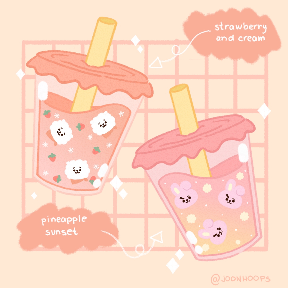 joonhoops's tweet photo. BT21 Boba drinks~! Which one is your favorite? 🧋💖

@BTS_twt @BT21_ #btsfanart 
#BTS  #김남준 #방탄소년단 #BTSARMY #BT21 https://t.co/MjpiJLk0dO