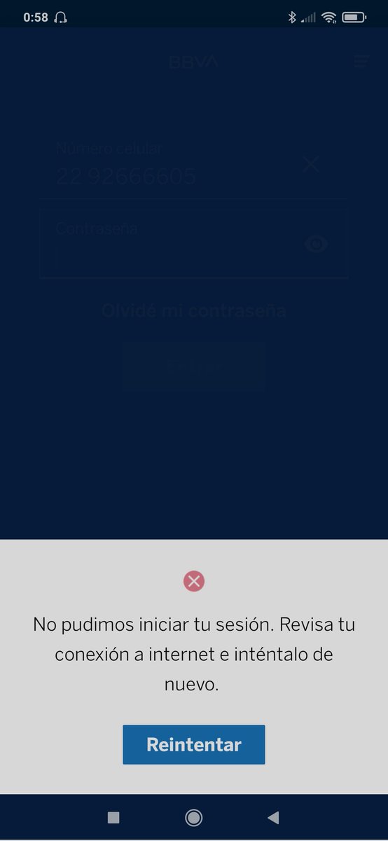 fhercasares's tweet photo. @BBVA_Mex ni con wifi, ni con datos, no hay forma de entrar a la app https://t.co/VyKL5bkBP6
